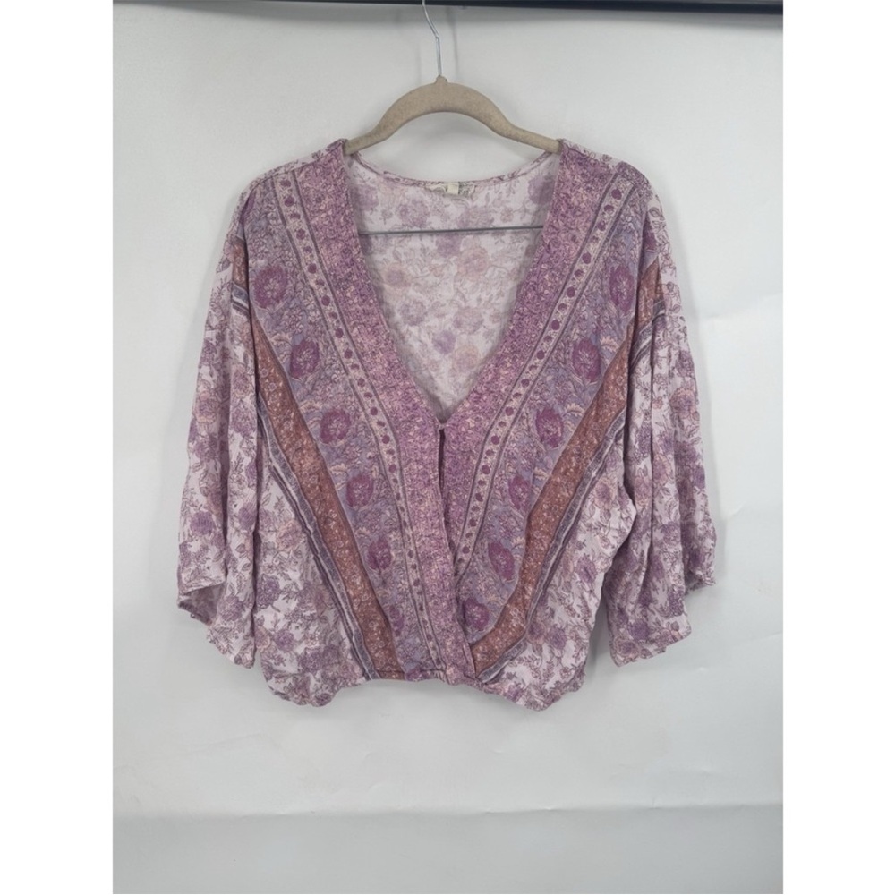 Mystree Lavender and Mauve Boho V-Neck Tunic